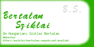 bertalan sziklai business card